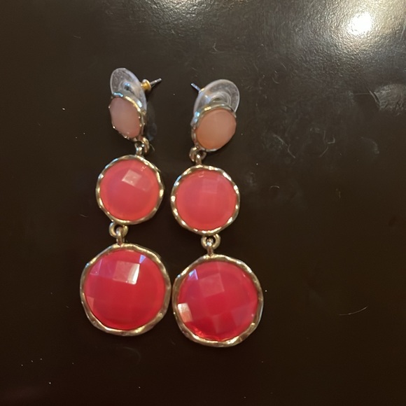 Earrings!  Three pair that dangle color and sparkle. Longest is 2”. - Picture 2 of 6